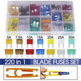 220pcs Assorted Mini Fuse Blade Fuses Set Auto Car Truck Assortment Kits ATM APM