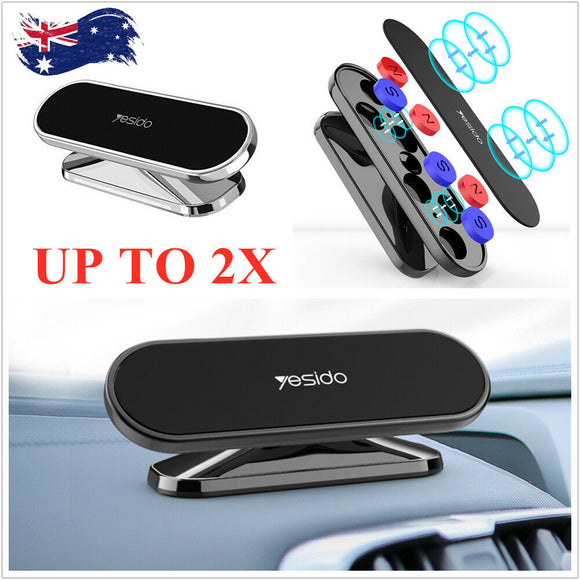 2x 360° Rotate Universal Magnetic Car Mount Dash Phone Holder for iPhone Galaxy GPS SLIVER&BLACK