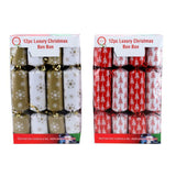 12PCS Luxury Christmas Crackers Bon Bons 29cm x 4cm Gold Red White