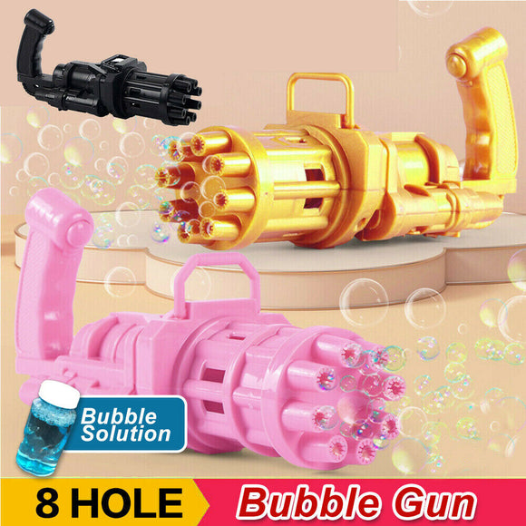 Gatling Bubble Machine 8-Hole Bubbler Maker Safe Cooling Fan Outdoor Kid Gift