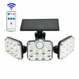 3 Head Solar Motion Sensor Light Outdoor Garden Wall Security Flood Lamp 138 LED