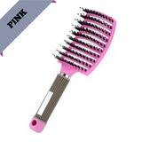 Nylon Bristle Detangling Boar Hair Brush Head Scalp Massage Vented Comb