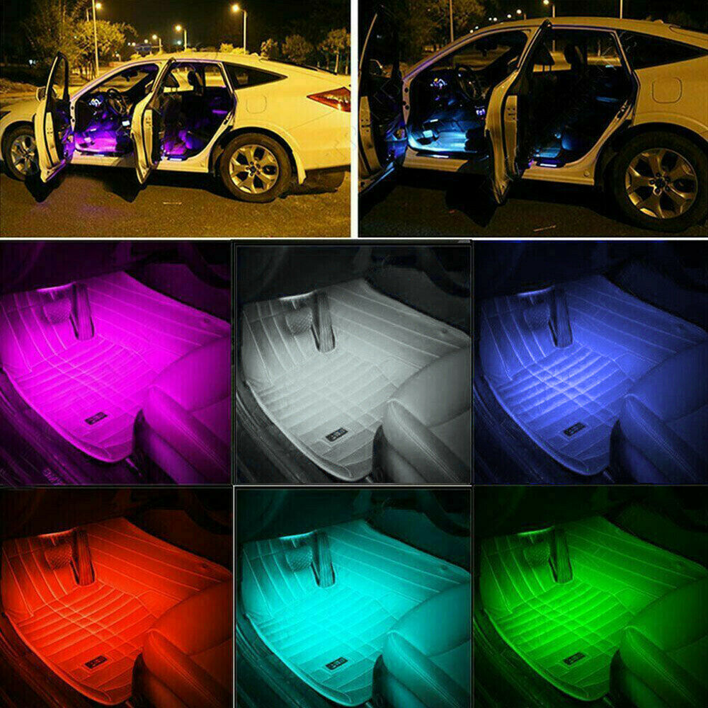 4X 12V 9LED RGB Car Interior LED Strip Lights – www.ozoffer.com.au