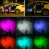 4X 12V 9LED RGB Car Interior LED Strip Lights