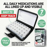 Daily Weekly 1st Care 7 Day Pill Wallet Box Organizer & Tablet Storage Dispenser