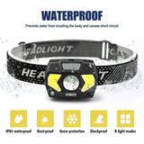 Brand New LED Head Torch Headlight COB Camping Headlamp USB Rechargeable Flashlight Lamp