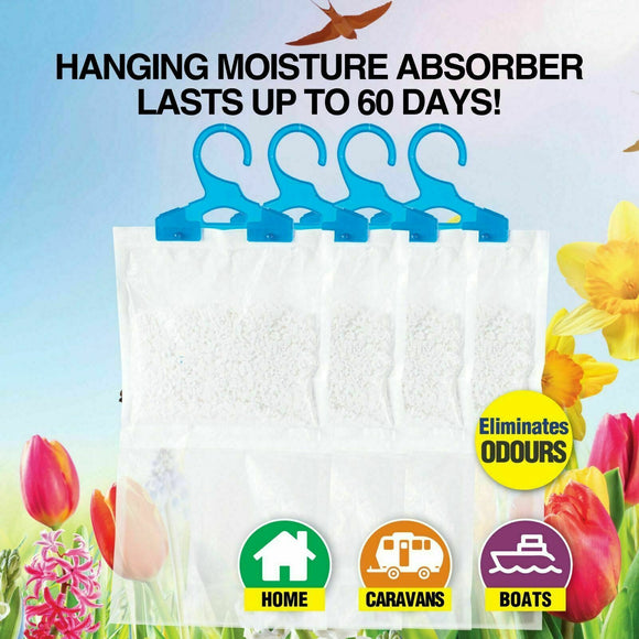 4Pack Moisture Absorbent Dehumidifier Bag Hanging Damp Storage Household Bag