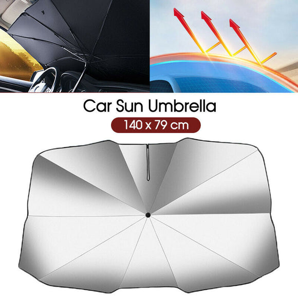 Car Windshield Sunshade Umbrella, Foldable Umbrella Reflective Windshield  Sunshade for Car Front Window Blocks, UV Rays and Heat Sun Visor Protector,  Fits Most Vans SUVs, MPV, Hatchback