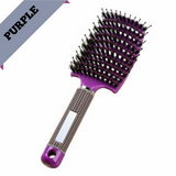 Nylon Bristle Detangling Boar Hair Brush Head Scalp Massage Vented Comb