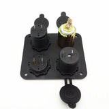 12V-24V Car Cigarette Lighter Socket Dual Plug + Dual USB Port Charge +Voltmeter