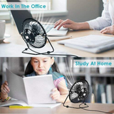 Black Mini Desktop Fan Portable Small 360° USB Charging Air Cooler Home & Travel