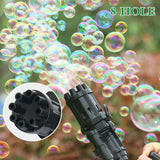 Gatling Bubble Machine 8-Hole Bubbler Maker Safe Cooling Fan Outdoor Kid Gift