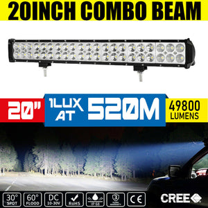 20inch LED Light Bar Slim Dual Row Flood Spot Combo Beam 4X4 Offroad