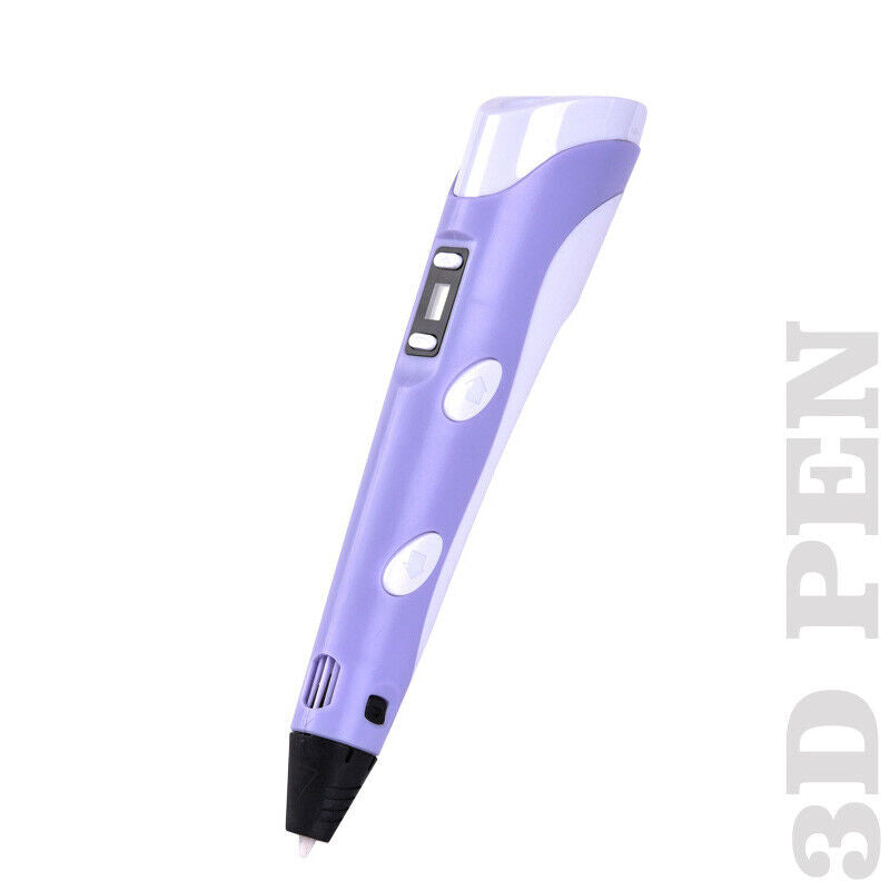 LCD Screen 3 Free Filaments Doodle Drawing Kid Gift 3D Printing Pen Se ...