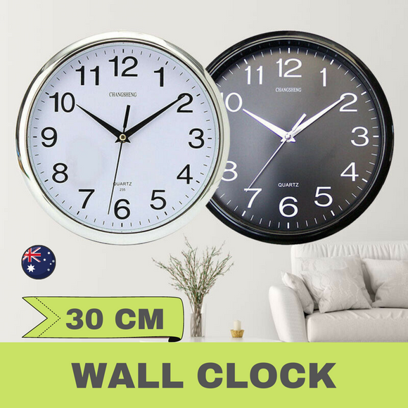 Quartz Wall Clock Round Square Wall Clock Silent Non-Ticking Battery Operated