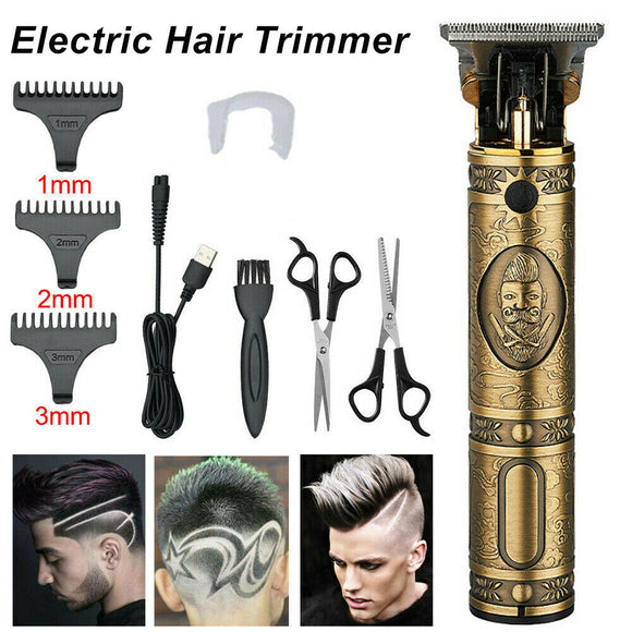 11PCS Men's USB Electric Hair Clippers Trimmer Beard Shaver Cordless Groomer Kit