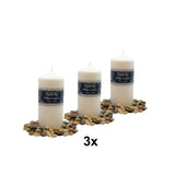 3x Pillar Candles Unscented Decor Candles 7cm x 15cm