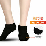 Size 6-10 Ankle Socks Brushed Thermal Cushioned Super Soft Black Adult 6PK