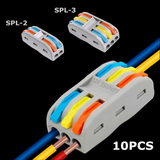 10Pcs SPL-1/2/3/5 Line Electrical Connectors Wire Block Clamp Terminal Cable