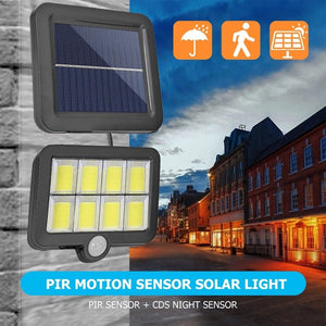 160LED Solar Powered PIR Motion Sensor Light Outdoor Garden Security Flood Lamp