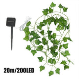10/20M LED Solar Powered Ivy Fairy String Lights Garden Outdoor Wall Fence Light