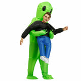 Scary Halloween Green Alien Inflatable Costume Blow Up Suits Party Dress