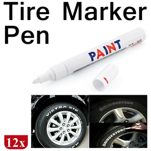 12x White Car Motorcycle Cool Tyre Tire Tread Paint Marking Pen Marker Waterproof
