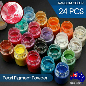 24PCS Pearl Pigment Powder for Epoxy Resin Floors Metallic Dye Ultra Mixed Color