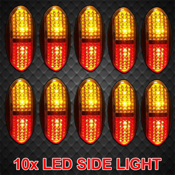 LED Trailer Truck 10x 10v-30v Side Marker Amber Red Clearance Lights Indicators