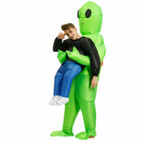 Scary Halloween Green Alien Inflatable Costume Blow Up Suits Party Dress