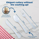48-192pcs Kitchen Cutlery Set Plastic Knife Fork Spoon Disposable Party Dinner