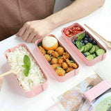 Bento 3-Layer Box Students Lunch Box Eco-Friendly Leakproof 900ml Food Container