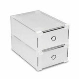 20pcs Stackable Foldable Clear Shoe Storage Cases Drawer Boxes Wardrobe