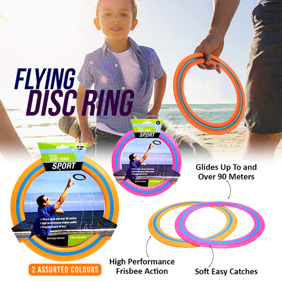 2PC Mega Flying Ring Frisbee Disc Aerobie Outdoor Beach 25cm Sports Fun Game Toy