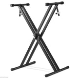 Folding Double Braced Adjustable X Style Music Piano Keyboard Stand Height