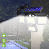Motion Sensor 4 Head 192 LED Solar Lights Street Light Garden Wall Security Lamp