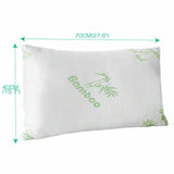 Luxury Memory Foam Bamboo Pillow Fabric Fibre Cover Bed Natural 70 x 40cm