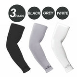 3 Pairs Cooling Sport Arm Stretch Sleeves Sun UV Protection Covers Cycling Golf