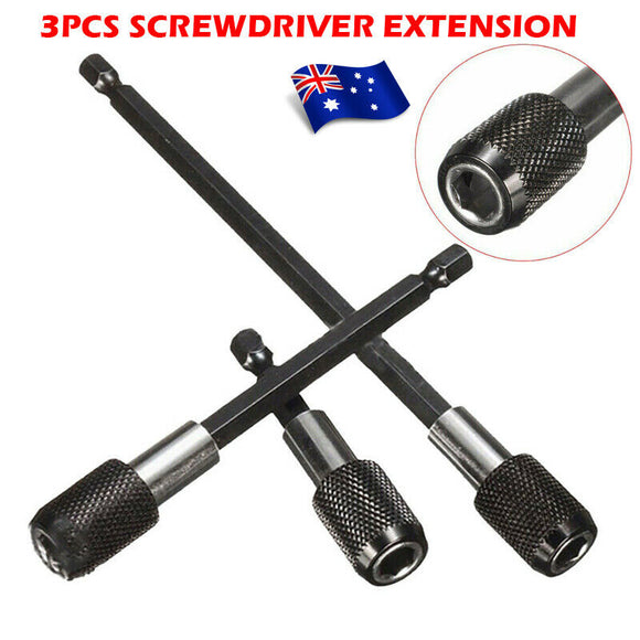 3PCS Screwdriver Kit Extension Quick Release 1/4 Hex Shank Holder Drill Bit Set