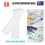 5pcs Rectangle Silicone Bookmark Mold DIY Epoxy Resin Craft Mould Making Tool
