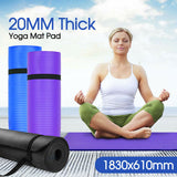 20MM Thick Yoga Mat Pad NBR Nonslip Exercise Fitness Pilate Gym Durable