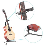 Folding Electric Acoustic Bass Tripod Guitar Padded Stand Floor Rack Holder