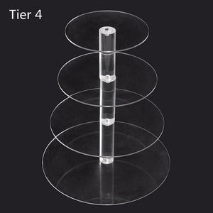 3/4/5/6/7/Tier Acrylic Clear Round Cupcake Cake Stand Birthday Wedding Party