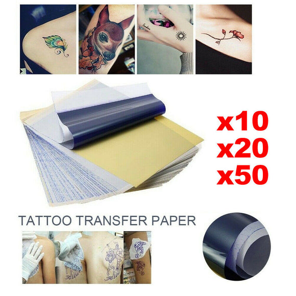 10/20/50x Tattoo Stencil Transfer Paper Thermal Carbon Tracing Copier Kit