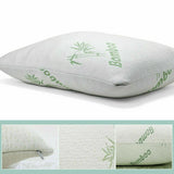 Luxury Memory Foam Bamboo Pillow Fabric Fibre Cover Bed Natural 70 x 40cm