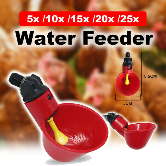 25x Automatic Cups Water Feeder Poultry Chicken Waterer