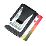 Men Slim Carbon Fiber Credit Card Holder Money Metal Clip RFID Blocking Wallet