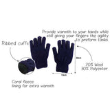 Double Layer Gloves For Woman Man Full Finger Cover Warm Heating Winter