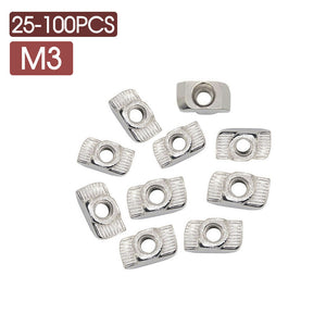 M3 M4 M5 Drop in Tee T-nuts 2020 T-slot For Aluminium Profile Extrusion 3D Print