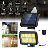 160LED Solar Powered PIR Motion Sensor Light Outdoor Garden Security Flood Lamp